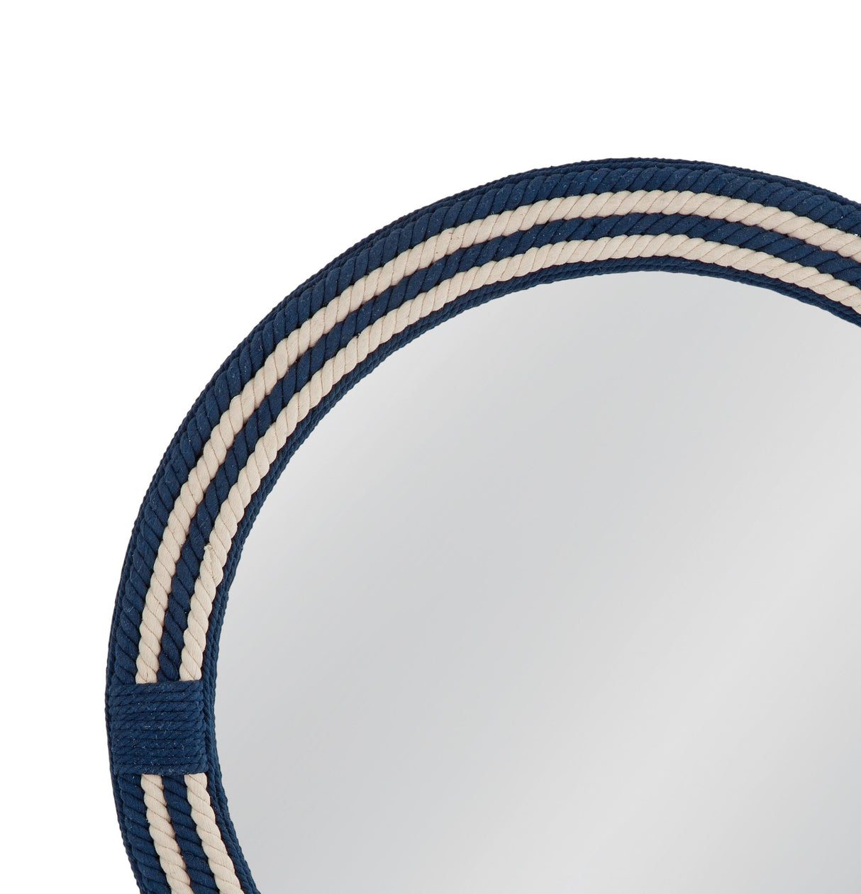 Bassett White/Navy Helm Wall Mirror