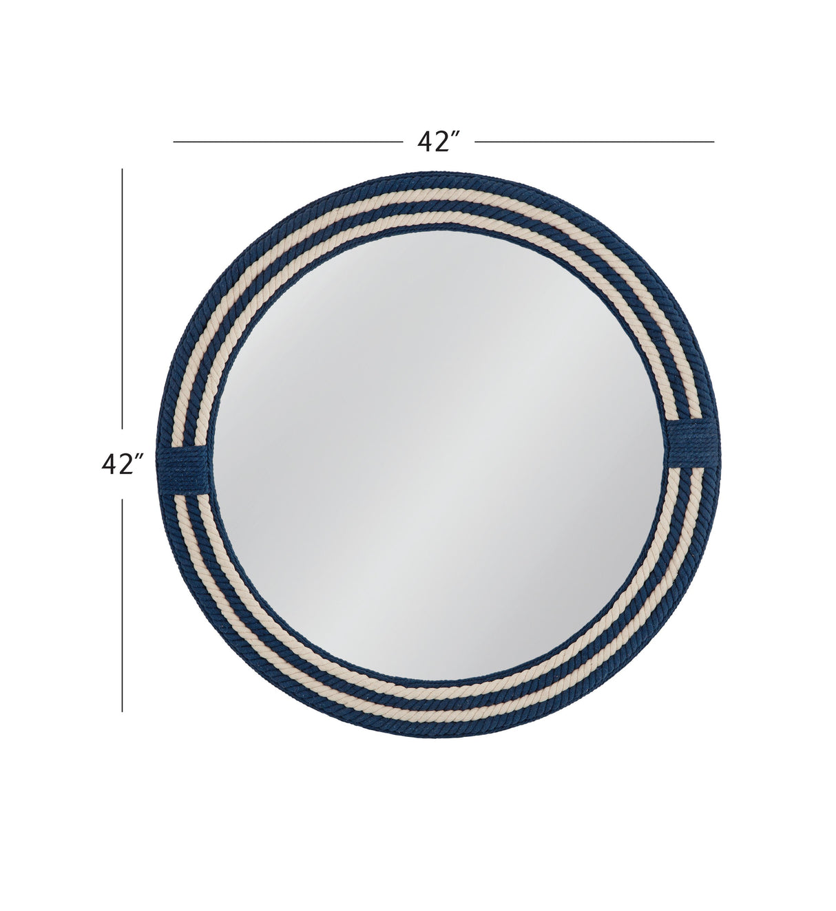 Bassett White/Navy Helm Wall Mirror