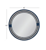 Bassett White/Navy Helm Wall Mirror
