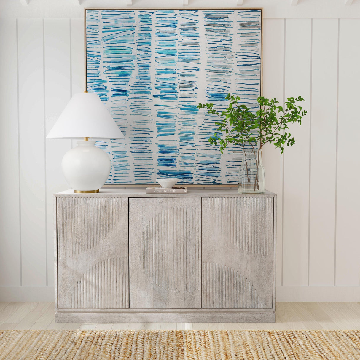 Bassett Distressed White Coltrane Floor Mirror
