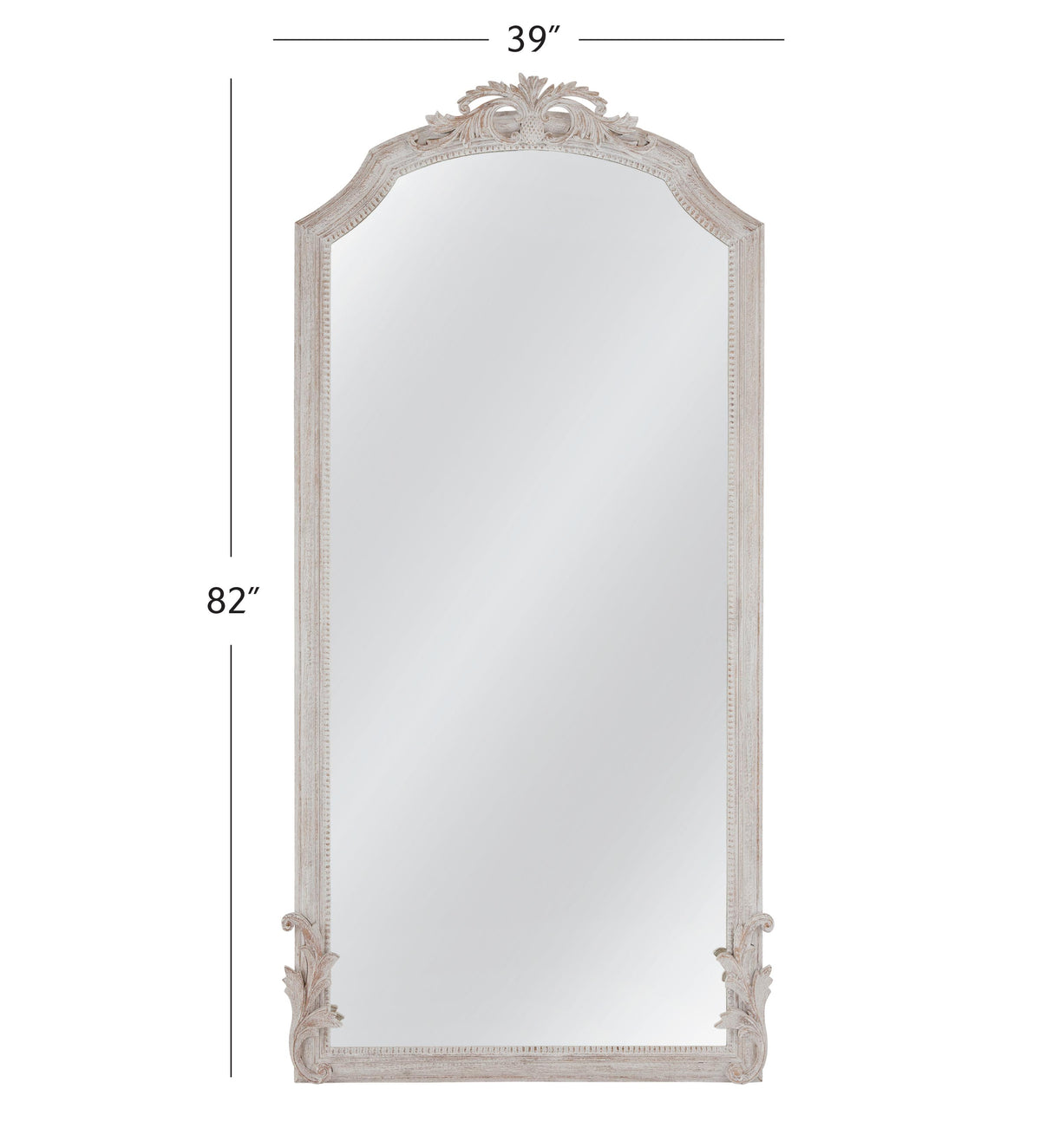 Bassett Distressed White Coltrane Floor Mirror