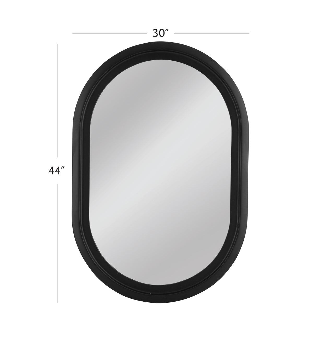 Bassett Matte Black Nash Wall Mirror