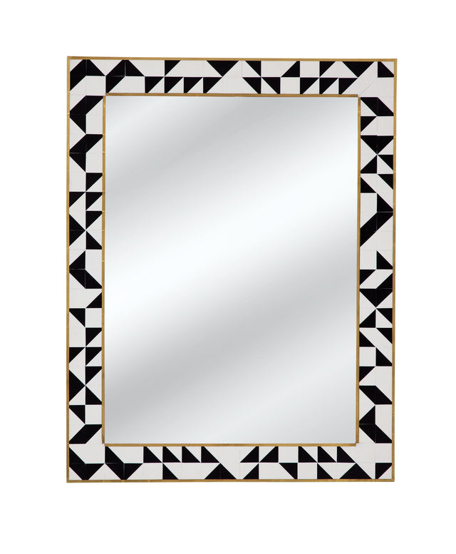 Bassett Black/Cream/Brass Macari Wall Mirror