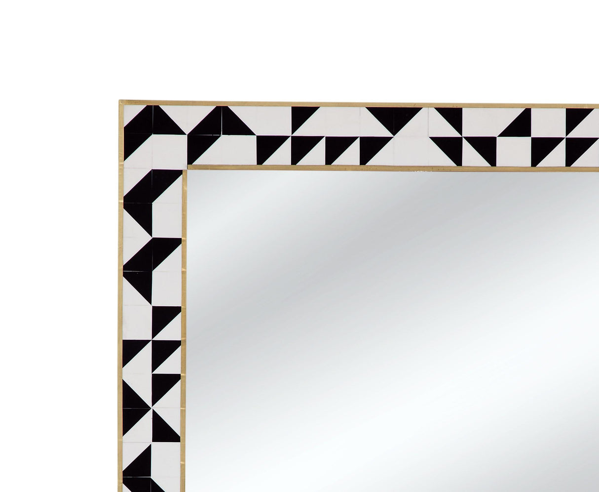 Bassett Black/Cream/Brass Macari Wall Mirror