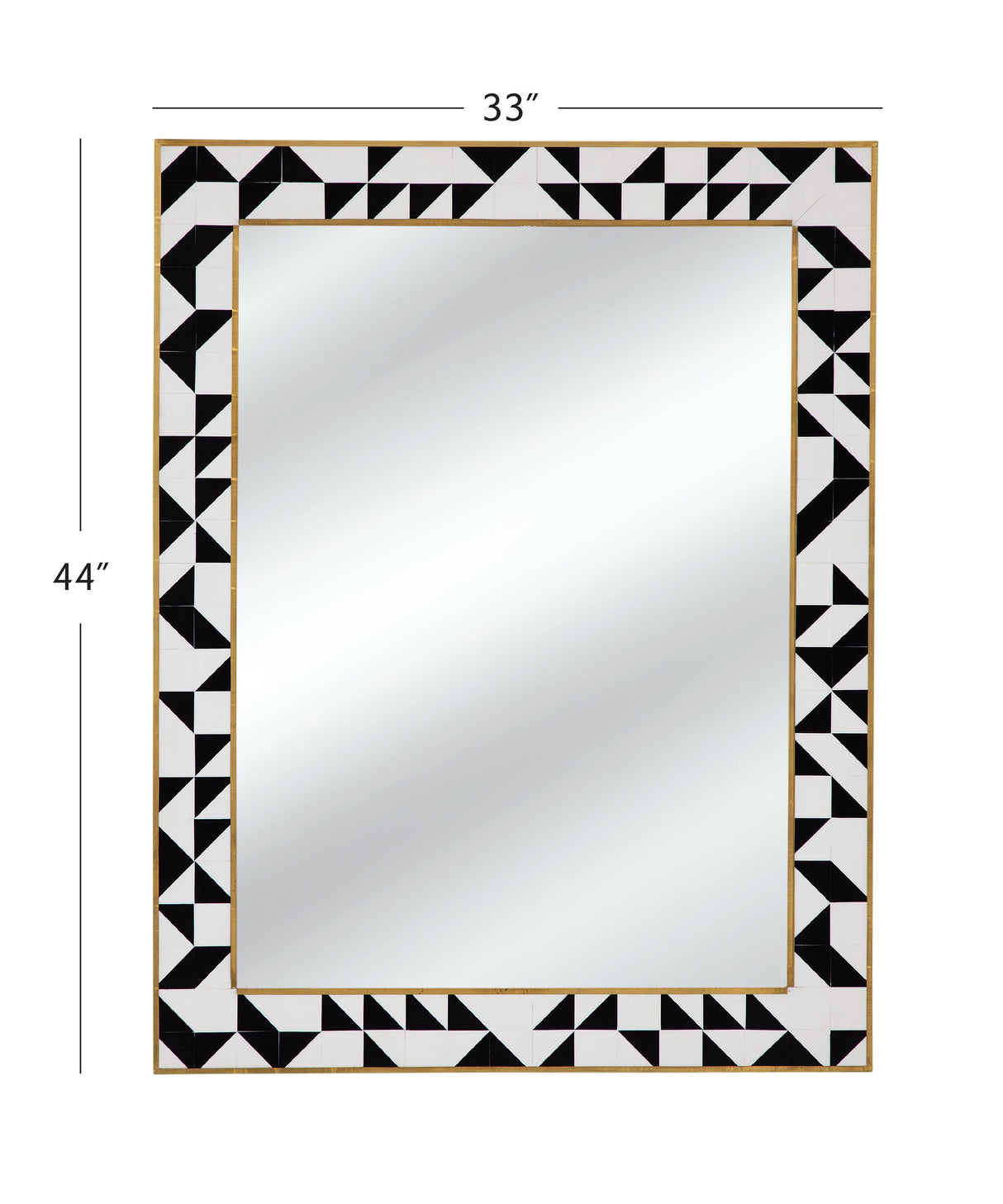 Bassett Black/Cream/Brass Macari Wall Mirror