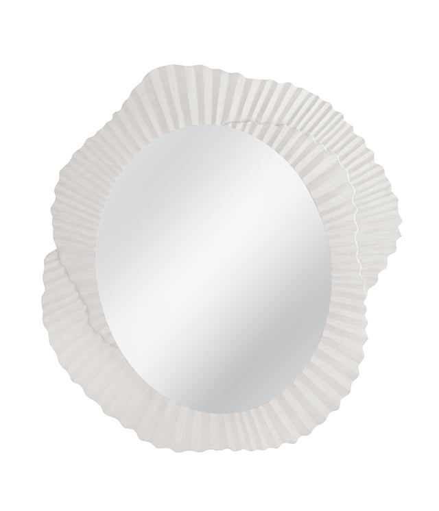 Bassett Matte White Petal Wall Mirror