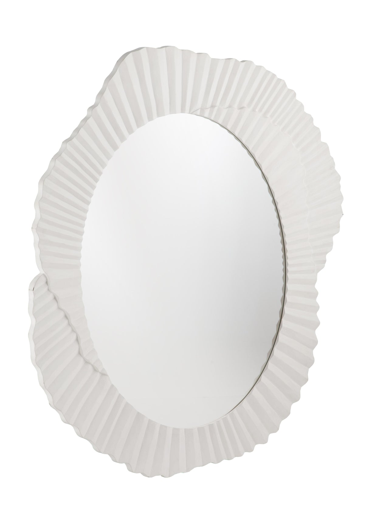 Bassett Matte White Petal Wall Mirror
