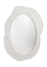 Bassett Matte White Petal Wall Mirror