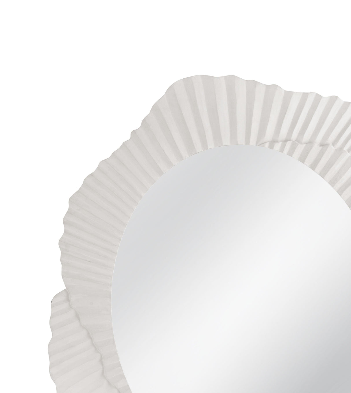 Bassett Matte White Petal Wall Mirror