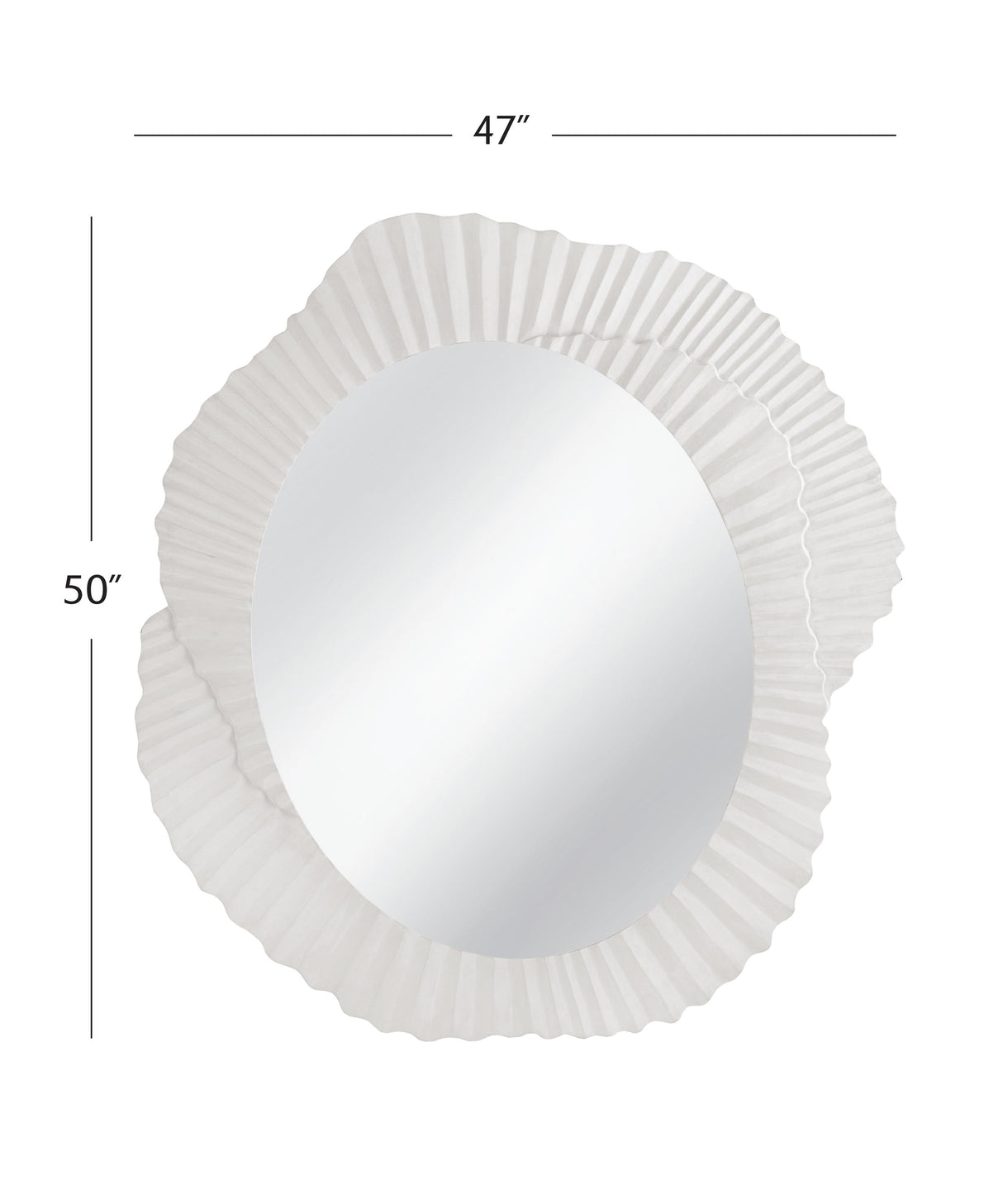 Bassett Matte White Petal Wall Mirror