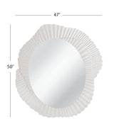 Bassett Matte White Petal Wall Mirror