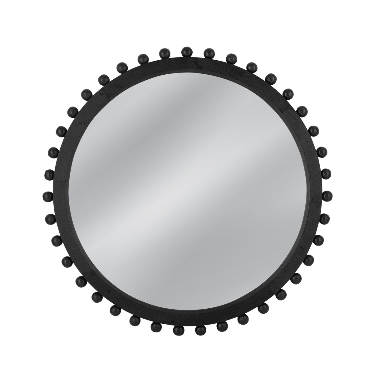 Bassett Matte Black Round Renn Wall Mirror