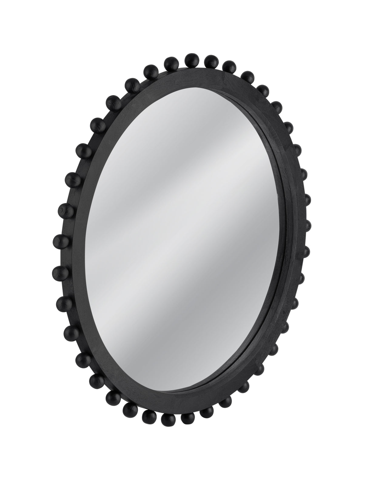 Bassett Matte Black Round Renn Wall Mirror