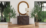 Bassett Matte Black Round Renn Wall Mirror