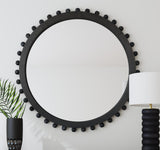 Bassett Matte Black Round Renn Wall Mirror