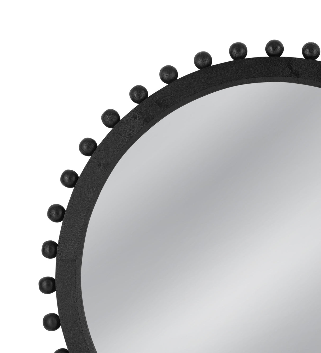 Bassett Matte Black Round Renn Wall Mirror
