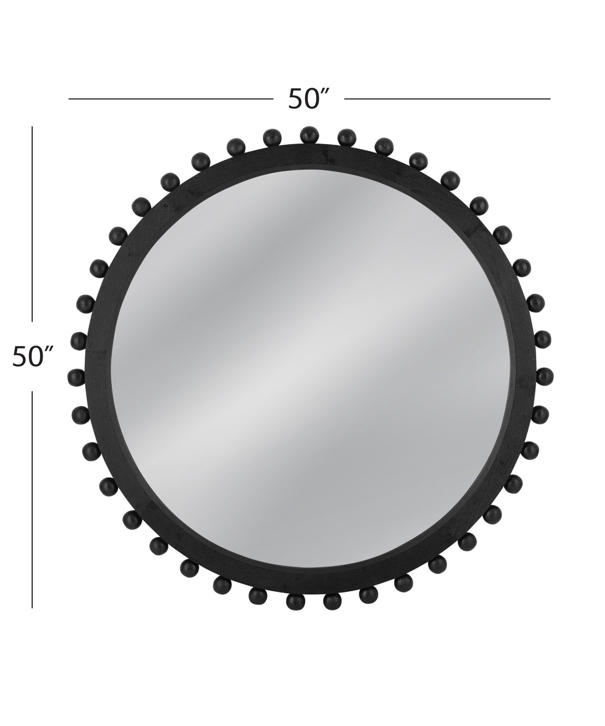 Bassett Matte Black Round Renn Wall Mirror