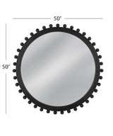 Bassett Matte Black Round Renn Wall Mirror