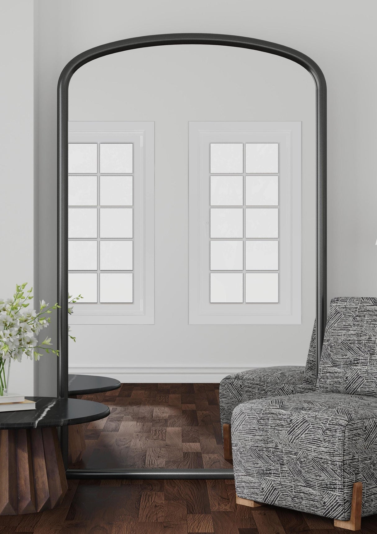 Bassett Matte Black Brookings Floor Mirror - Black