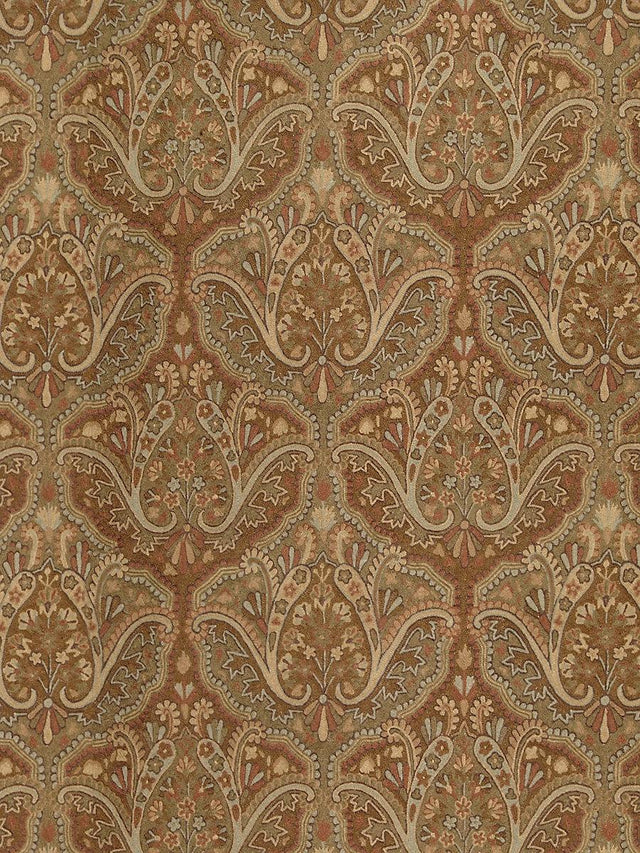 Old World Weavers Shaldar Crewel Brown Fabric