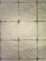 Old World Weavers Silver Leaf Squares Platinum Wallpaper