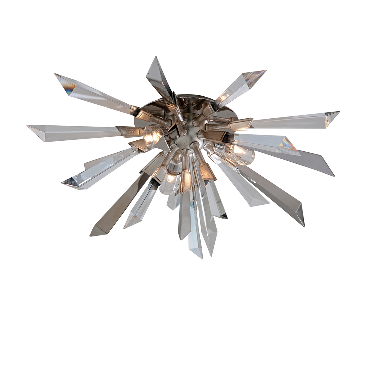 Corbett Lighting Inertia WARM SILVER LEAF 24W x 10H Flush Mount