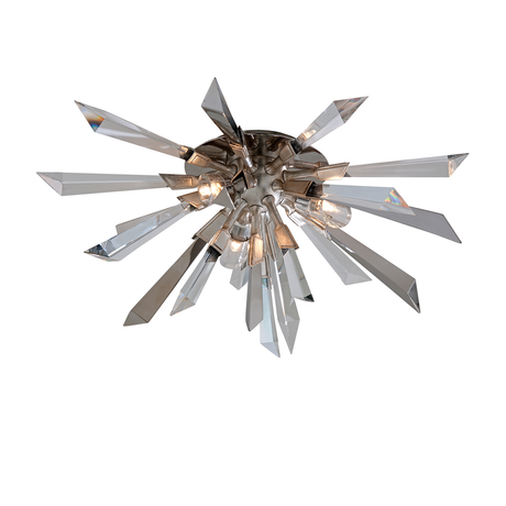 Corbett Lighting Inertia WARM SILVER LEAF 24W x 10H Flush Mount