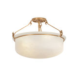 Hudson Valley Lighting Lowerre PATINA GOLD LEAF 21.75W x 14.25H Semi-Flush Mount