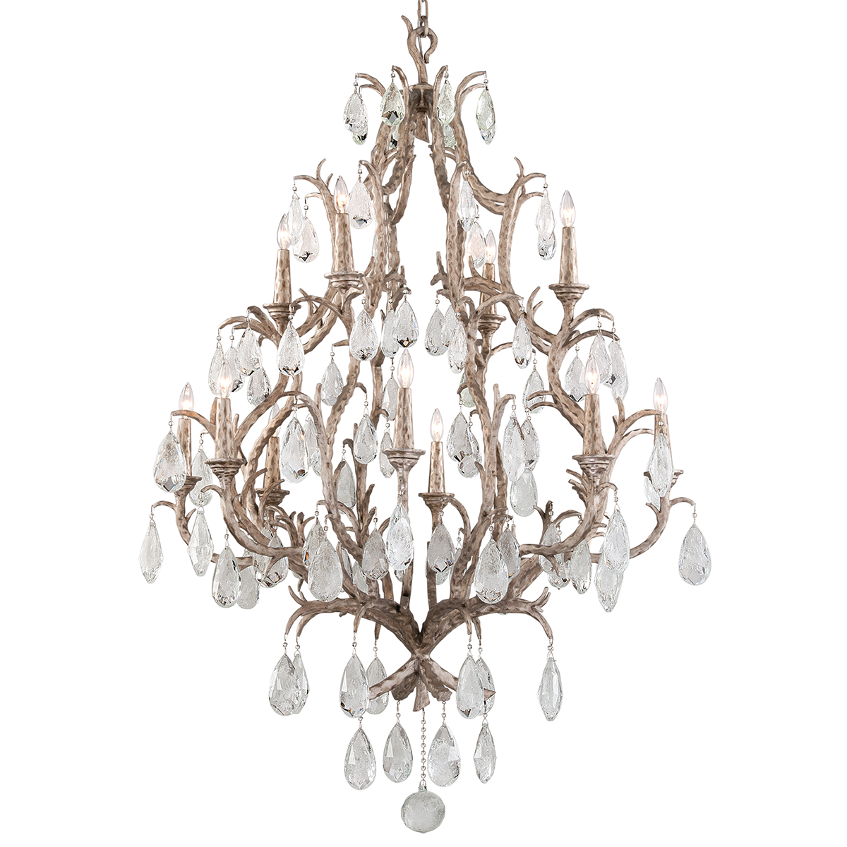 Corbett Lighting Amadeus WARM SILVER LEAF 46.5W x 67.5H Chandelier