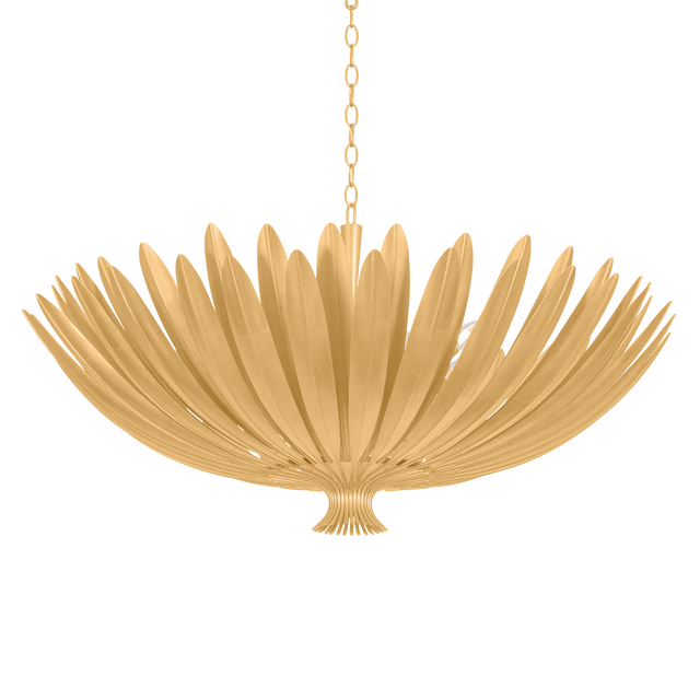 Hudson Valley Lighting Whitfield VINTAGE GOLD LEAF 48W x 24H Chandelier