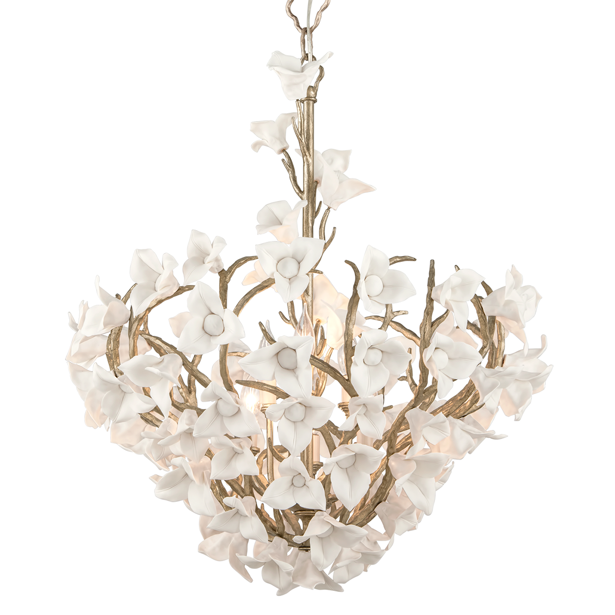 Corbett Lighting Lily STRIA GOLD LEAF 26.25W x 32H Chandelier