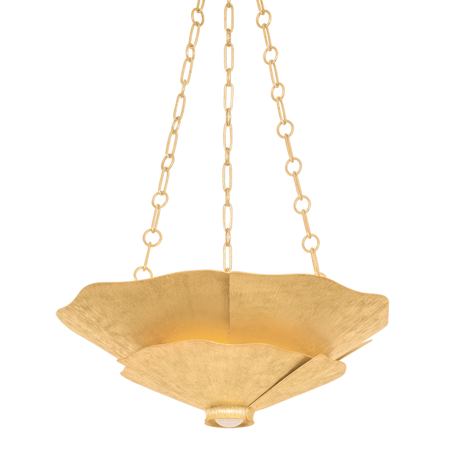 Hudson Valley Lighting Spring Valley VINTAGE GOLD LEAF 24W x 8H Pendant