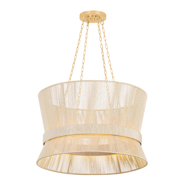 Hudson Valley Lighting Ocean Hill VINTAGE GOLD LEAF 24W x 15.5H Pendant