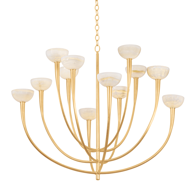 Hudson Valley Lighting Maywood VINTAGE GOLD LEAF 45.25W x 36.5H Chandelier