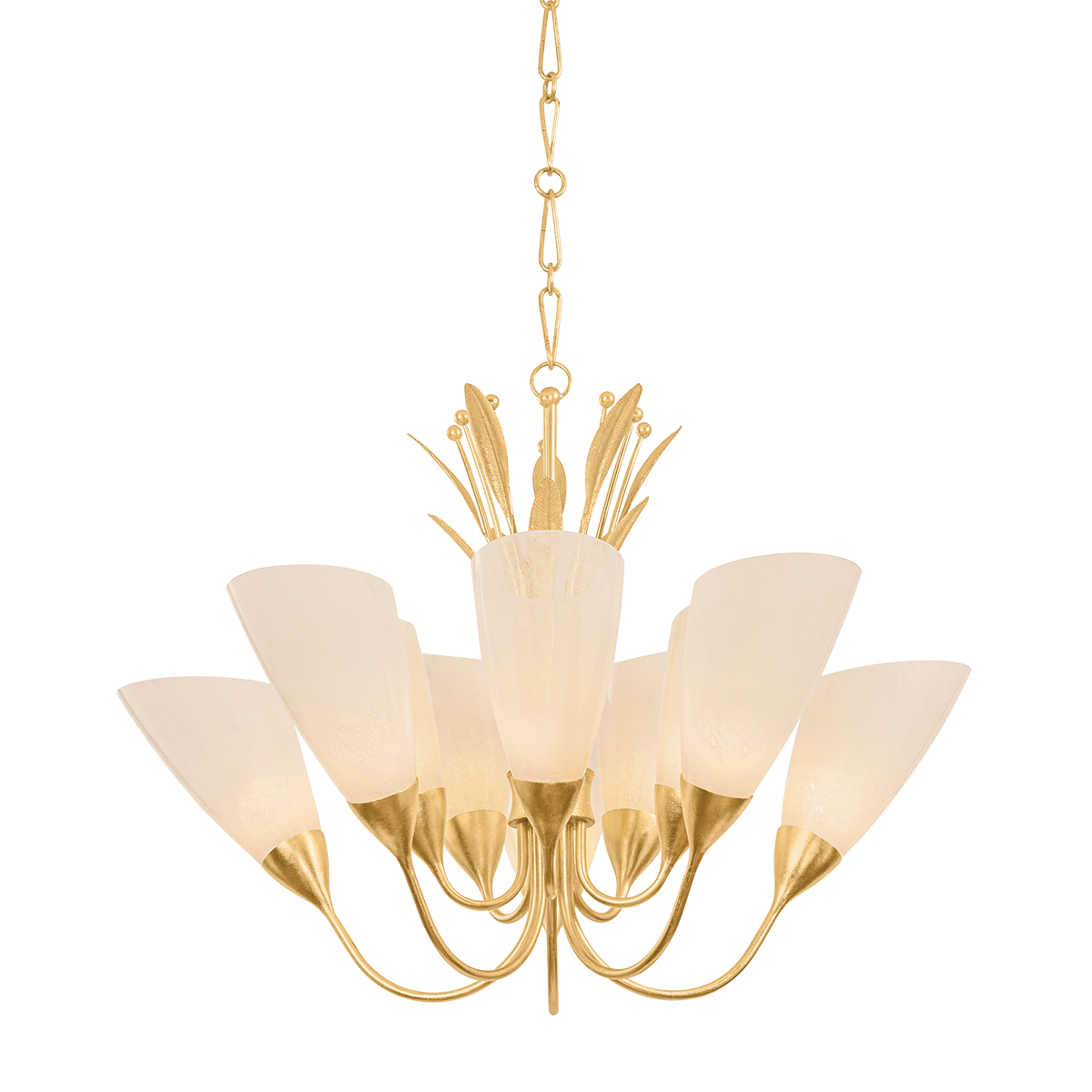 Hudson Valley Lighting Forest Glen VINTAGE GOLD LEAF 42.25W x 29.75H Chandelier