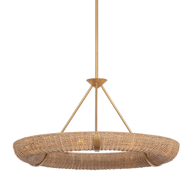 Troy Lighting Floyd PATINA GOLD LEAF 36W x 18.25H Chandelier