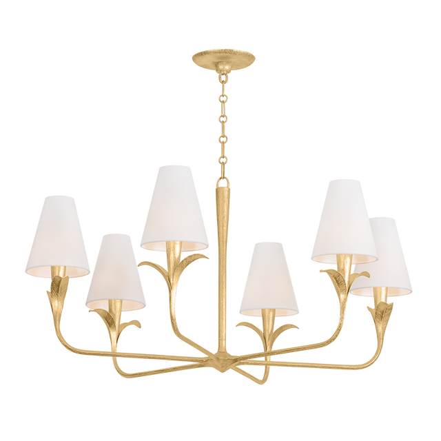 Troy Lighting Quill Gilded Ivory 40W x 20.25H Chandelier