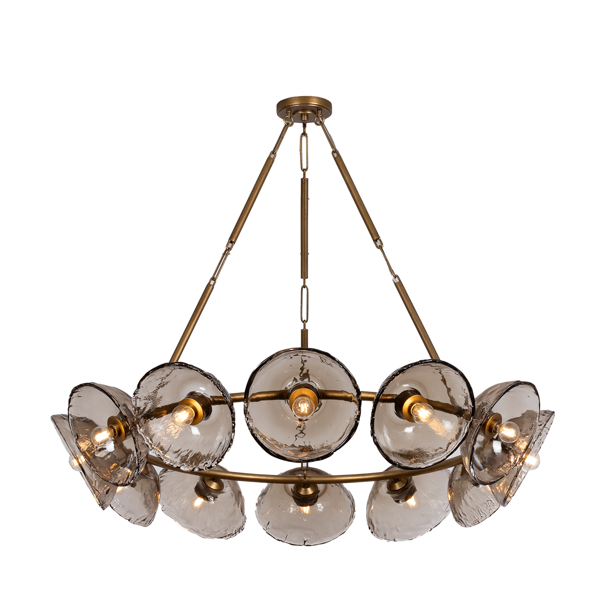 Troy Lighting Diego PATINA GOLD LEAF 48.5W x 9.25H Chandelier
