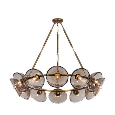 Troy Lighting Diego PATINA GOLD LEAF 48.5W x 9.25H Chandelier
