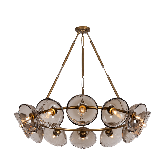 Troy Lighting Diego PATINA GOLD LEAF 48.5W x 9.25H Chandelier