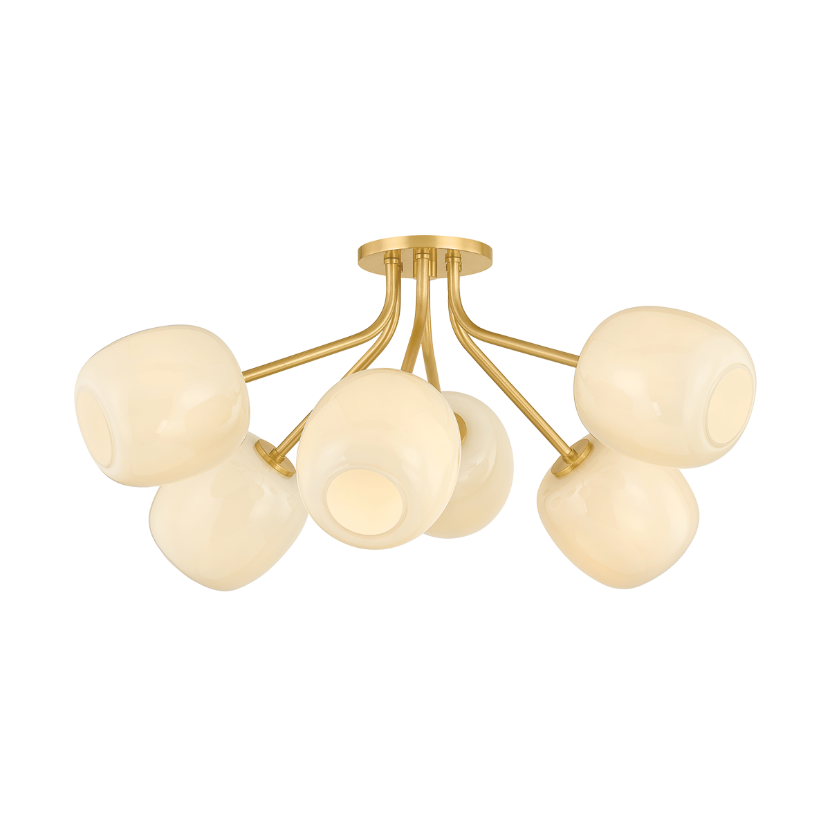 Mitzi Lisette AGED BRASS 29.25W x 13.25H Semi-Flush Mount