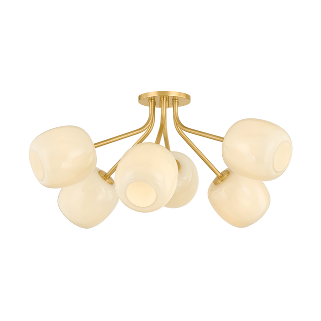 Mitzi Lisette AGED BRASS 29.25W x 13.25H Semi-Flush Mount