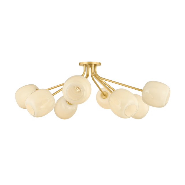 Mitzi Lisette AGED BRASS 39.75W x 13.5H Semi-Flush Mount