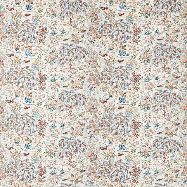 Sanderson Moat Birds Blue Clay/Mallow Fabric