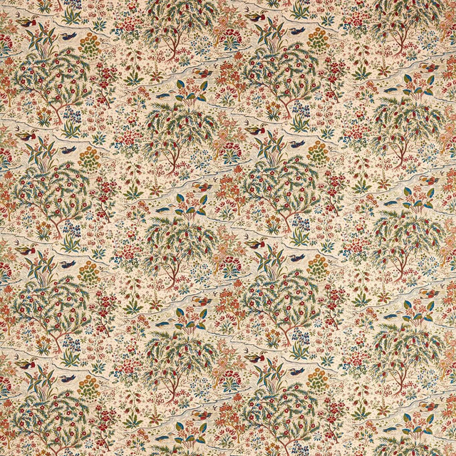 Sanderson Moat Birds Damson/Cobalt Fabric