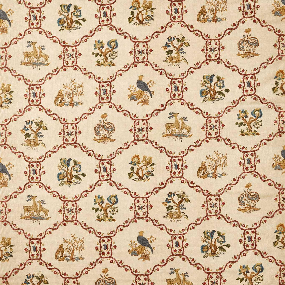 Sanderson Partridge Pear Fig/Wheat Fabric