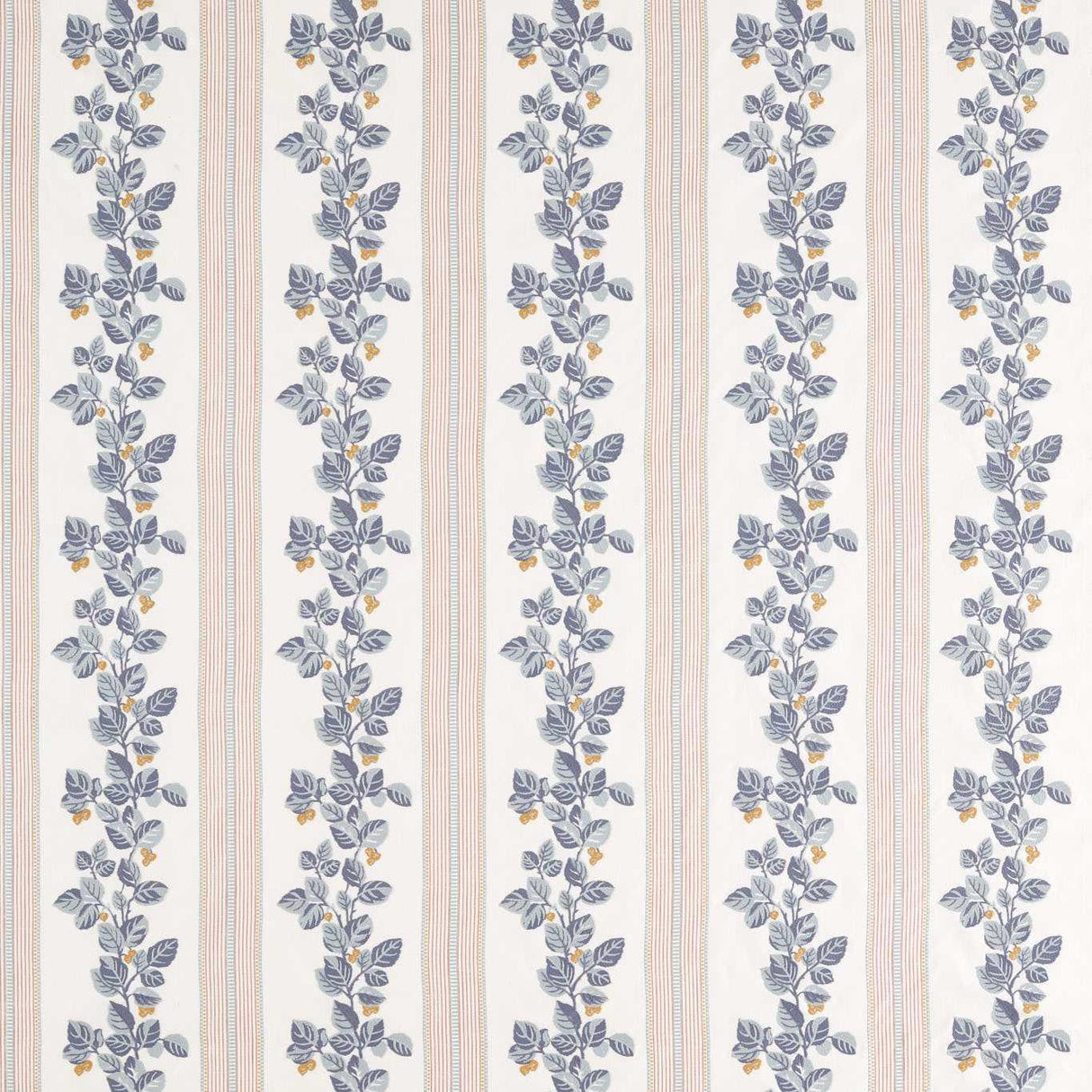 Sanderson Cobnut Stripe Porcelain/Blossom Fabric