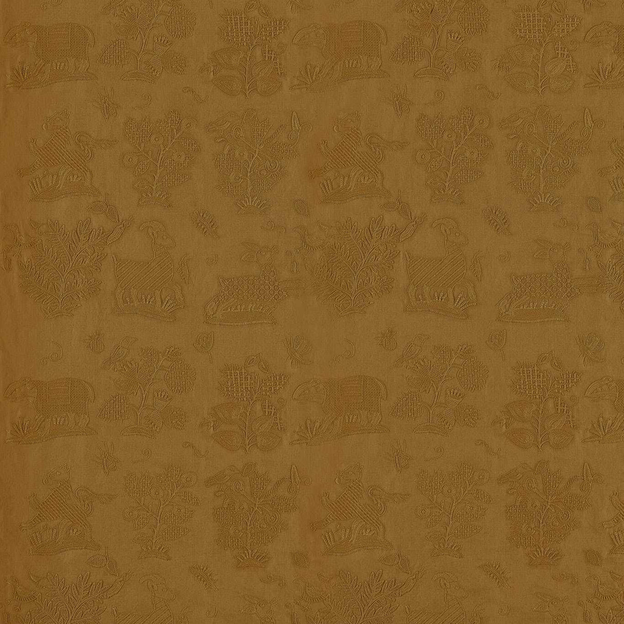 Sanderson Medieval Embroidery Mustard Fabric