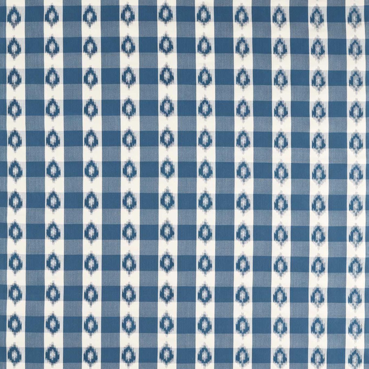 Sanderson Odisha Check Indigo/Madder Fabric