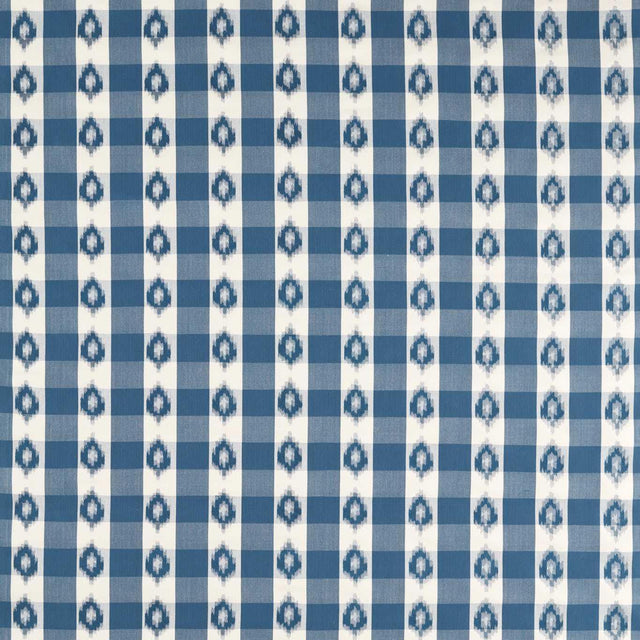 Sanderson Odisha Check Indigo/Madder Fabric